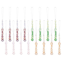 16 шт. 4-х цветные прозрачные стеклянные бусины подвески decroationg&nbsp;HJEW-PH02199