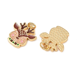 Рождественские латунные эмалевые подвески&nbsp;KK-L255-17G-04