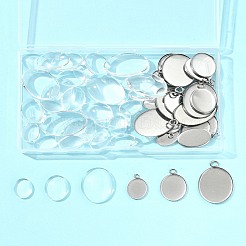 Наборы для самостоятельного изготовления овальных подвесок из нержавеющей стали 304 DIY-FS0008-29