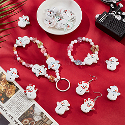 20 шт. 5 цвета снеговик рождественская тематика пищевые экологически чистые силиконовые фокусные бусины SIL-CP0001-05