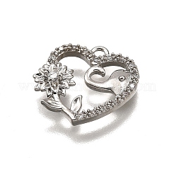 Латунные микропаве прозрачные подвески с фианитом&nbsp;LS-KK-G530-01C-P