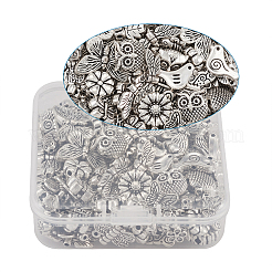 Сплавочные овальные бусины тибетского стиля  TIBEB-TA0001-16AS