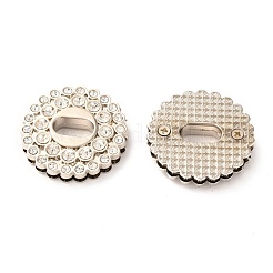 Плоский круглый цинковый сплав с застежками-замками для сумок со стразами PALLOY-A068-03P