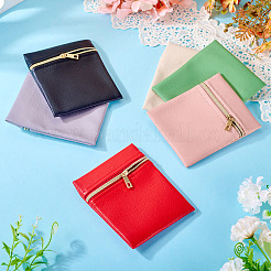 6 шт. 6 цвета искусственной кожи сумки для хранения ювелирных изделий на молнии&nbsp;ABAG-TA0001-72A