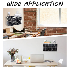 Прикроватная тумбочка из поликоттона с клетчатым рисунком для студенческого общежития AJEW-WH0001-81