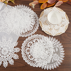 8 шт. 4 стиля полиэстеровые полые кружевные подставки AJEW-GF0008-94B