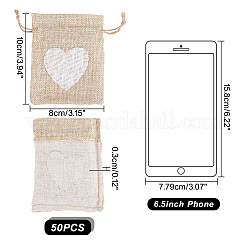 Мешки для хранения из джутовой ткани ABAG-WH0031-30