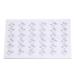 Кольцо-манжета на палец с натуральным жемчугом и прозрачным микропаве из кубического циркония PEAR-N022-C03