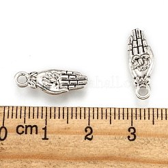 Ладонь в тибетском стиле с подвесками из сплава с цветком лотоса&nbsp;KK-P015-03AS-1