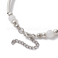 Браслеты из натурального белого нефрита&nbsp;BJEW-JB11665-01