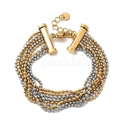 Многорядные браслеты из нержавеющей стали 304 BJEW-C137-01GP