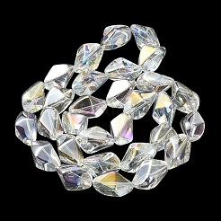 Прозрачные стеклянные бусины с гальваническим покрытием ab EGLA-E060-01A-AB01