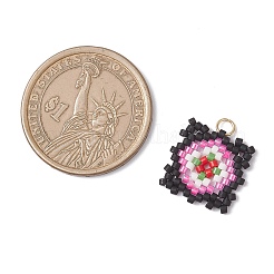 Подвески из стеклянных бусин ручной работы в форме решетки на окна&nbsp;PALLOY-MZ00929-05