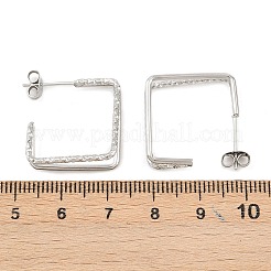 Двухслойные квадратные серьги-гвоздики из нержавеющей стали 304&nbsp;EJEW-D339-02P