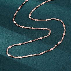 Латунные цепочки панцирного плетения ожерелья для женщин NJEW-D302-07RG