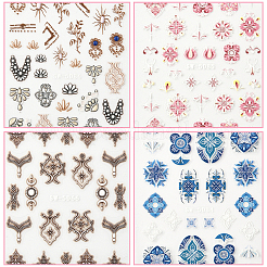 4 шт. 4 цвета 5D ПВХ наклейки для ногтей анаглифные наклейки&nbsp;MRMJ-SP0001-14