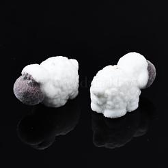 Флокированные пластиковые бусины KY-Q056-010