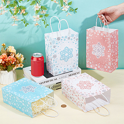 32 шт. 4-цветные бумажные сумки для хранения с принтом рождественских снежинок&nbsp;ABAG-BC0001-65