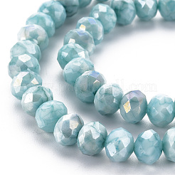 Непрозрачная выпечка окрашенные стеклянные бусы пряди EGLA-N006-010A-B05