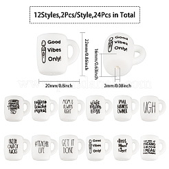 24 шт. 12 чашки со словами в виде силиконовых бусин&nbsp;SIL-CA0002-77