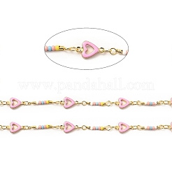 Латунные эмалевые цепи в форме сердца CHC-C003-04G