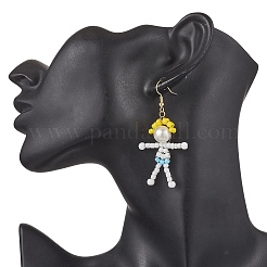 Серьги-подвески из латунного стекла&nbsp;EJEW-TA00683