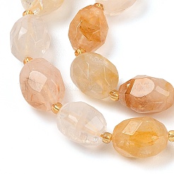 Нити натуральных желтых гематоидных кварцевых бусин G-P541-A01-10