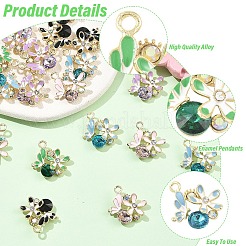 10шт 5 цвета подвески из сплава со стразами&nbsp;FIND-YW0011-54