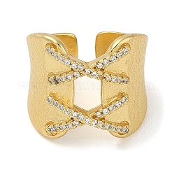 Кольца-манжеты для пальцев из латуни с микропаве из кубического циркония для женщин&nbsp;RJEW-C114-20A-G