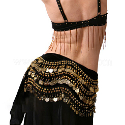 Сплав монета кисточка тканевые цепные ремни для танцовщицы DIY-WH0888-880B