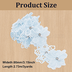 Двухслойные полиэстеровые цветочные кружевные ленты&nbsp;DIY-WH0656-60A