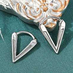 Серьги-кольца в форме буквы V из хирургической нержавеющей стали марки 316 EJEW-G416-24AS