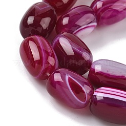 Нити бусин из натурального полосатого агата/полосатого агата (окрашенного и нагретого)&nbsp;G-H324-01I