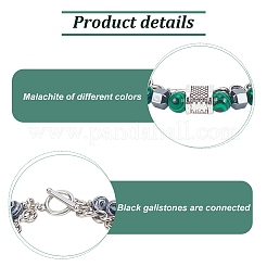 5шт. набор из двухслойных браслетов из двухцветного синтетического малахита и гематита с бусинами из нескольких нитей&nbsp;BJEW-AN0001-42