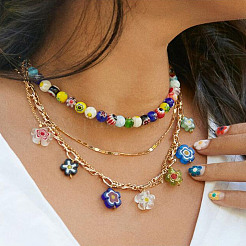 360шт 12 цвета стеклянные бусины Миллефиори ручной работы LAMP-GO0001-12