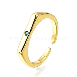 Манжеты из латуни с микро паве кубический цирконий для женщин&nbsp;RJEW-H247-16G-02