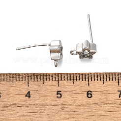 Фурнитура для сережек-гвоздиков из латуни с кубическим цирконием KK-Q048-16P