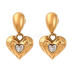 Серьги-гвоздики в форме сердца из нержавеющей стали 304&nbsp;EJEW-S279-02G