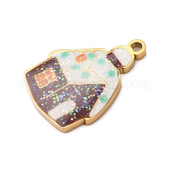 Рождественские эмалевые подвески из нержавеющей стали 304&nbsp;LS-STAS-B112-02G-06