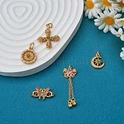 4шт латунные подвески с кубическим цирконием&nbsp;JX207A