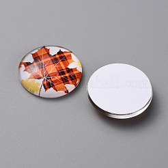 Стеклянные кабошоны на осеннюю тематику GGLA-WH0002-006