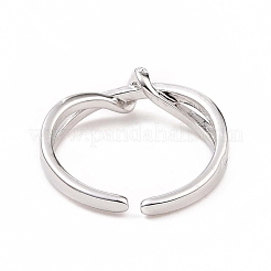 Кольцо-манжета с прозрачным кубическим цирконием и крест-накрест RJEW-B028-25P