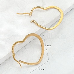 Элегантные серьги-кольца в форме сердца из нержавеющей стали 304 FV0783