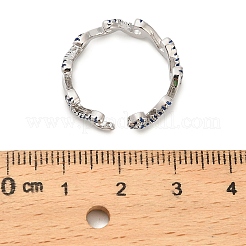 Латунные микро проложить манжеты кольца кубического циркония RJEW-P169-04P