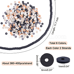 12 нить 6 цвета плоские круглые бусины ручной работы из полимерной глины CLAY-PH0001-40A-02