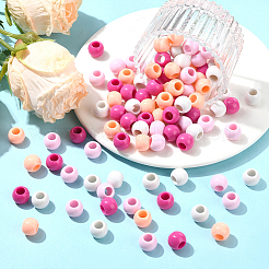 200шт 4 цвета непрозрачные акриловые бусины&nbsp;SACR-SP0001-34