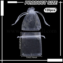 Подарочные пакеты из органзы 120шт с шнурком&nbsp;ABAG-UN0001-02B