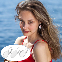 Комплекты украшений для сережек с застежкой-рычагом из нержавеющей стали 304 и стекла&nbsp;DIY-UN0006-06