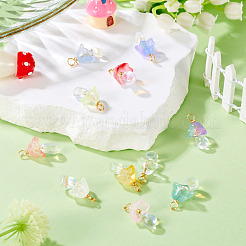 12 шт. подвески из золотистой латунной проволоки в форме гриба&nbsp;PALLOY-TAC0161