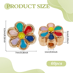 60 шт. эмалевые бусины из сплава светло-золотистого тона&nbsp;ENAM-PH0003-26A